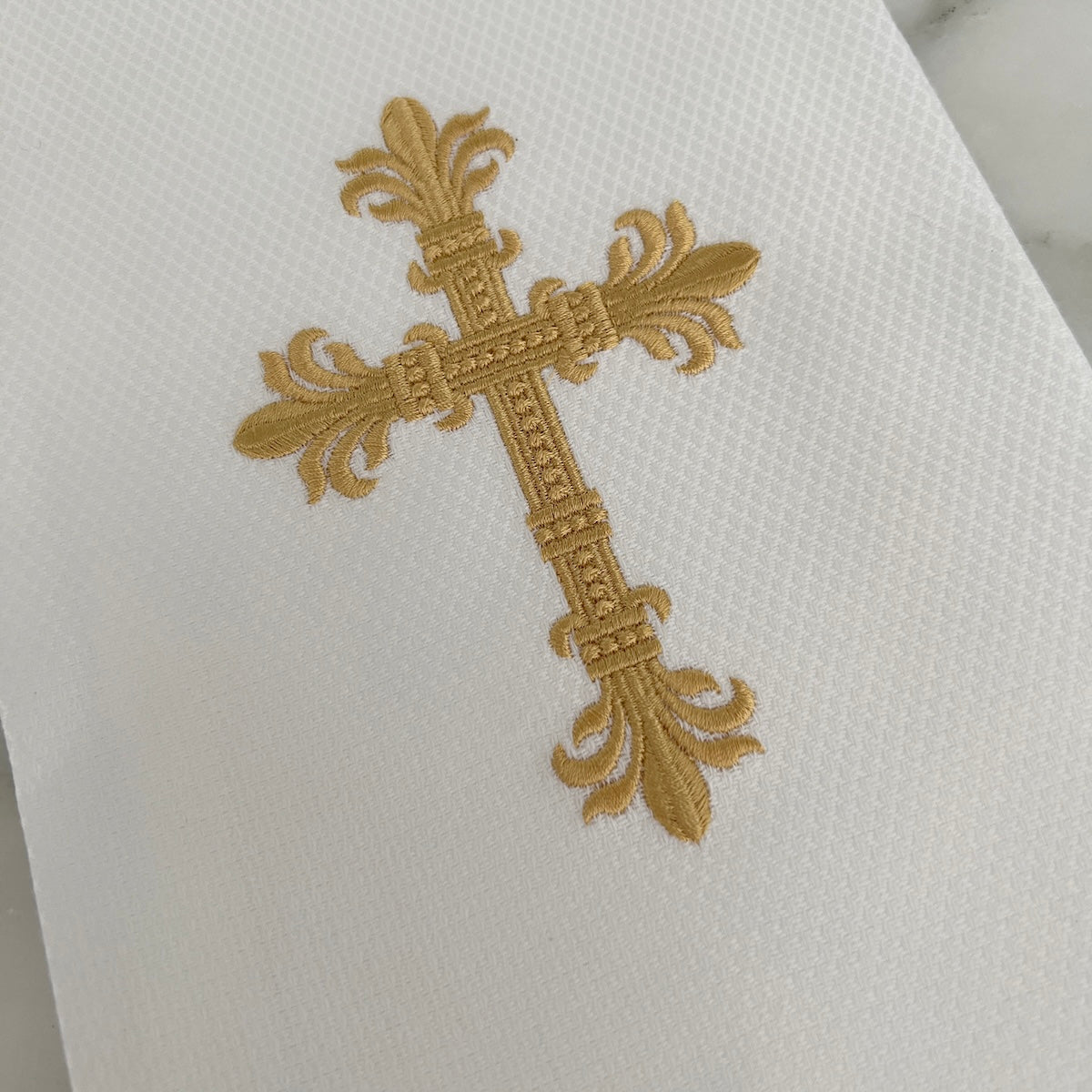 Ornate Cross Hemstitch Huck Guest Towel