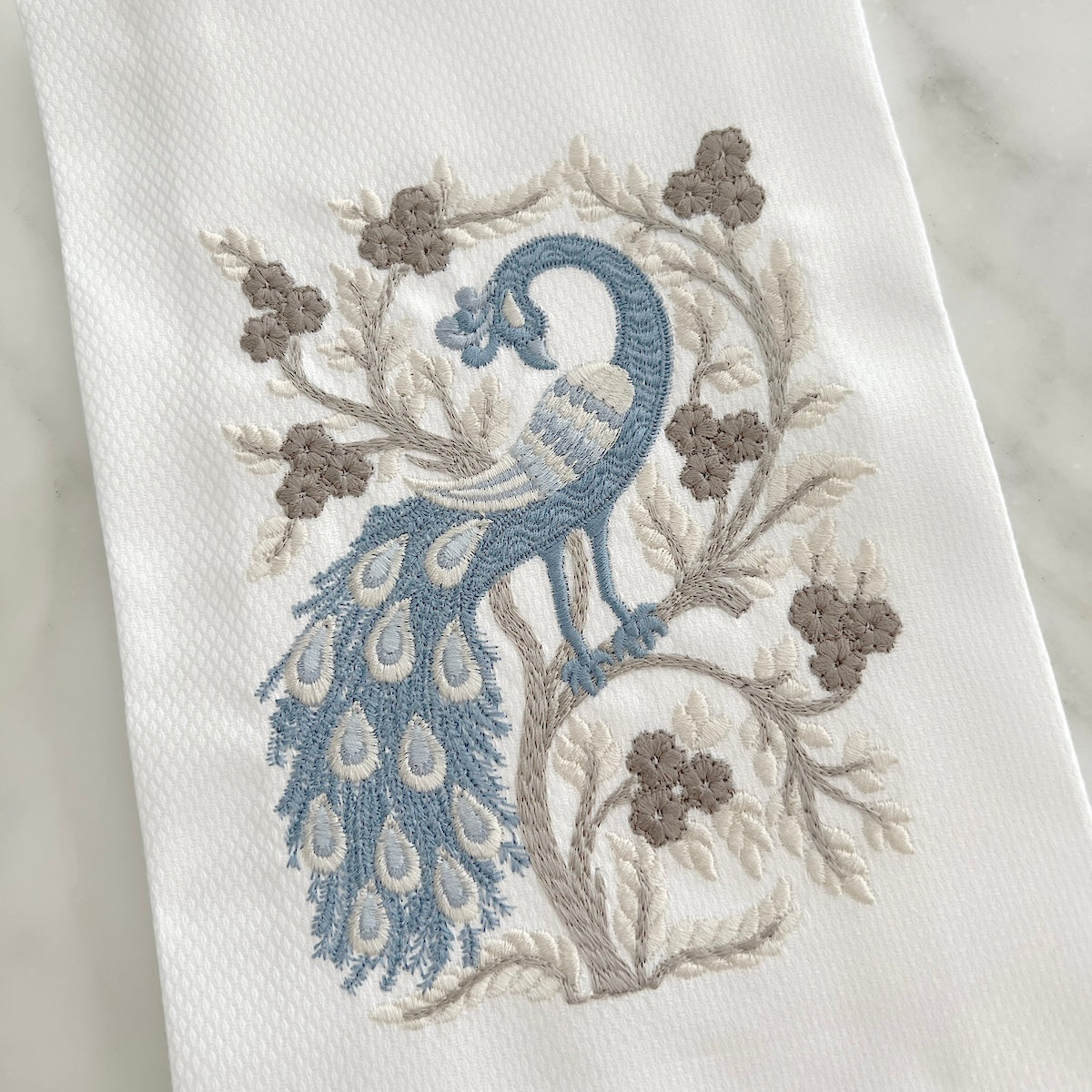 Blue Peacock Guest Towel