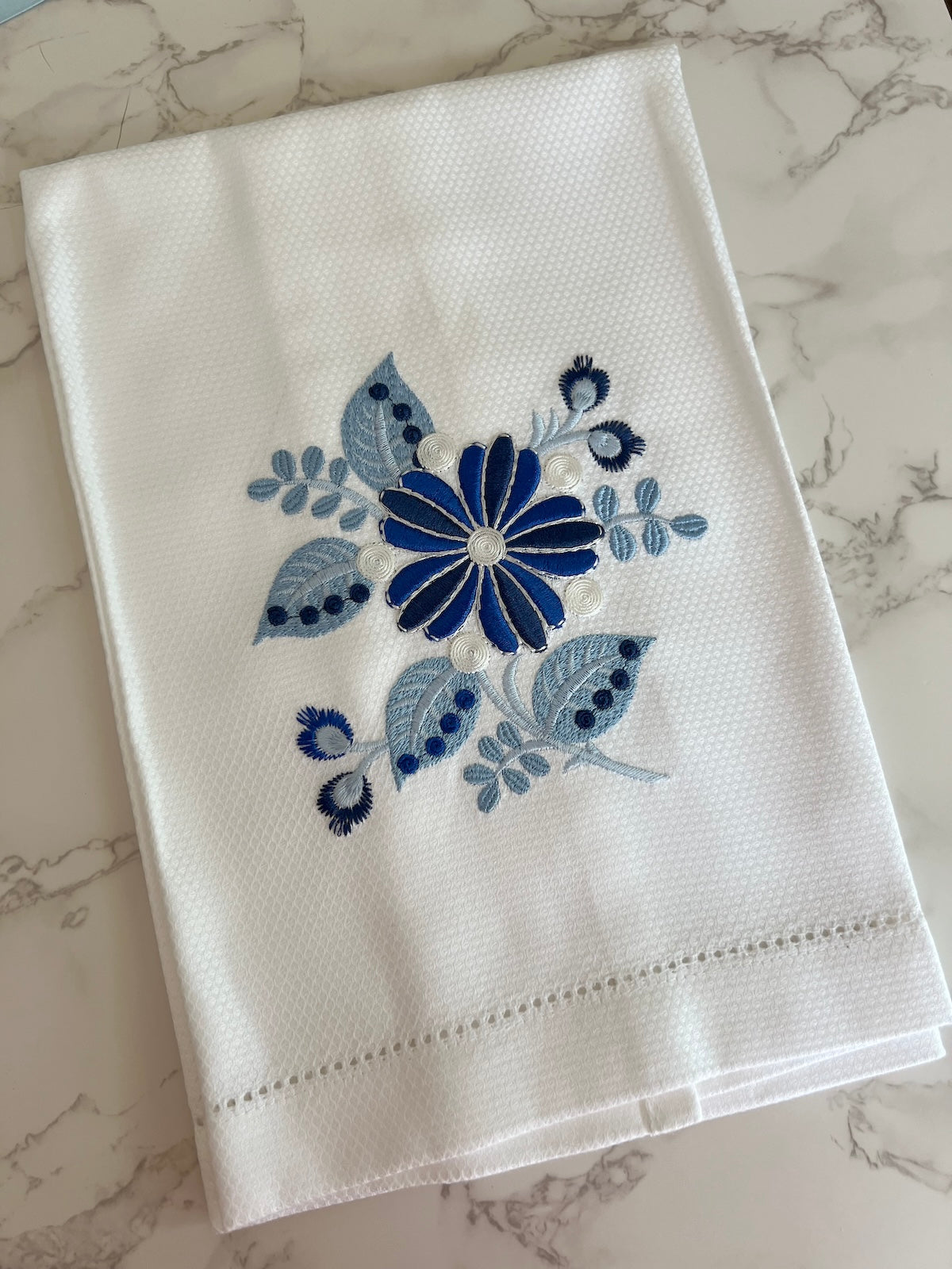 Cotton Guest Towel - Blue Flower