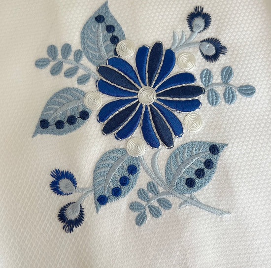 Cotton Guest Towel - Blue Flower