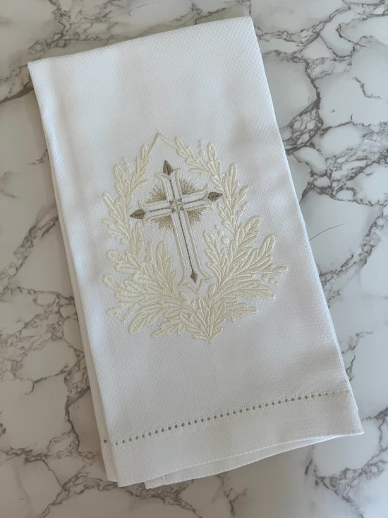 Cotton Guest Towel - Ornate Cross